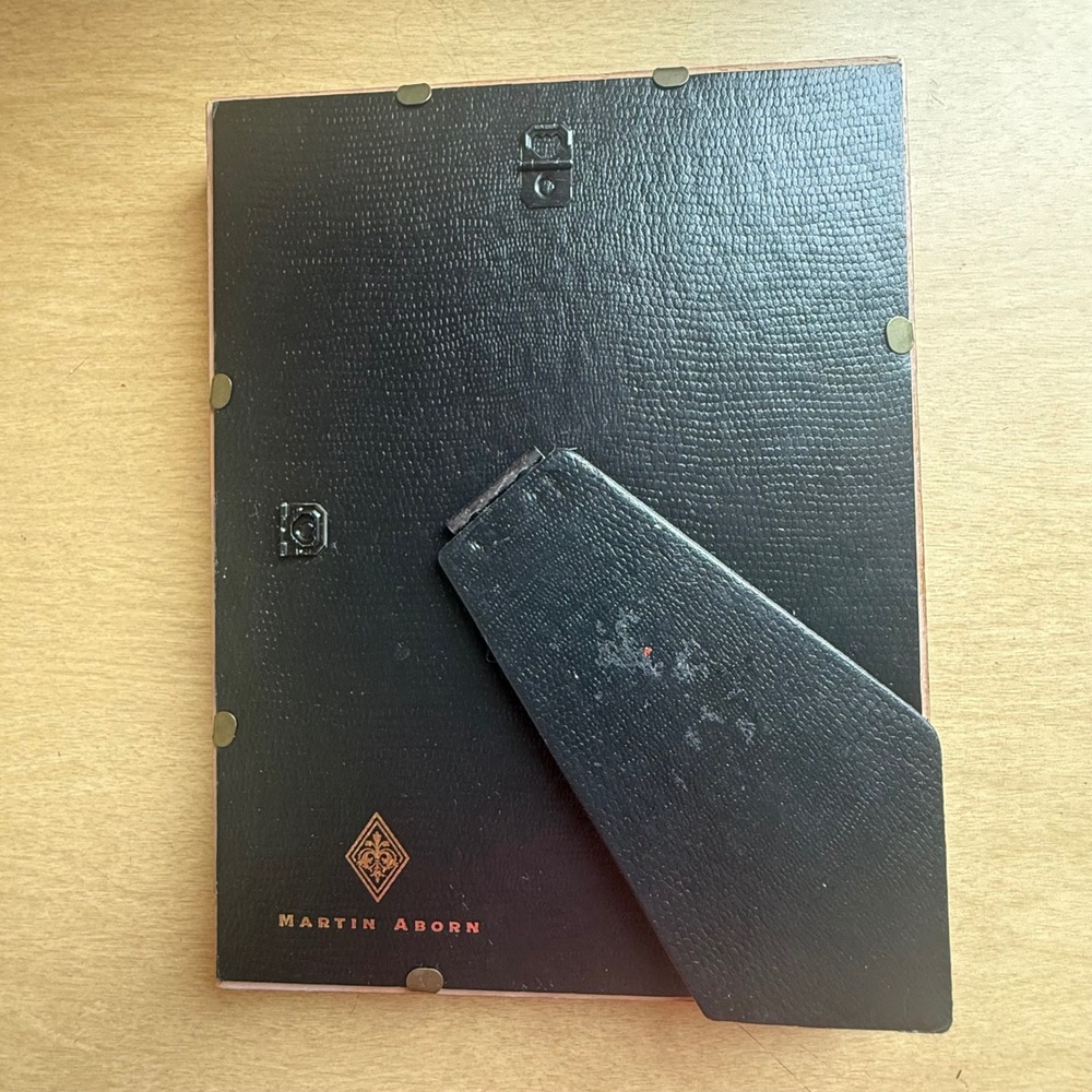 Martin Aborn Picture Frame 5x3.5 Brown Gold Excellent Burl Wood Distressed Rusti - Picture 3 of 8